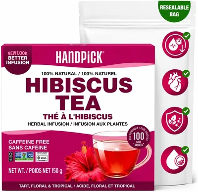 HANDPICK Hibiscus Tea 100 Bags - Floral Flavor