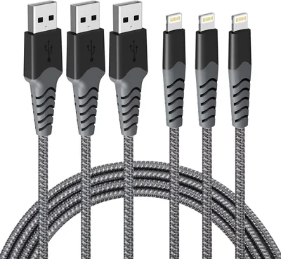 AHGEIIY iPhone Charger Cable 1M 3Pack, Apple MFi Certified Lightning Cable USB to Lightning Cable Fa