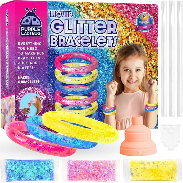 PURPLE LADYBUG Glitter Bracelet Making Kit for Girls