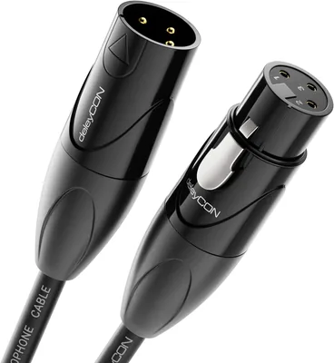 Câble audio XLR deleyCON 2m - Qualité studio - Cuivre OFC pur (AWG24) - Protection EMI et RFI - avec