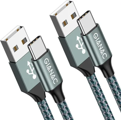 GIANAC USB C Kabel, [2 Pak 3m] Snelle Opladende USB C Kabel, Gebraaide Gegevenskabel USB C naar USB A voor Samsung S20 S10 PlayStation