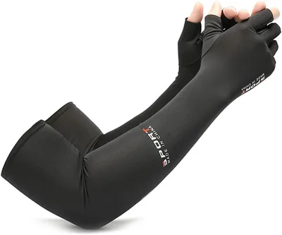 Mangas para Brazos UV, Mangas para Brazo de Seda de Hielo de Medio Dedo, Protección Solar para Hombres