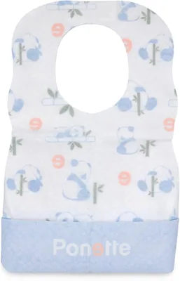 Ponette - Paquete de 50 Bibs para Niños de Uso Único, Impermeables, Desechables, Ideal para Viajes