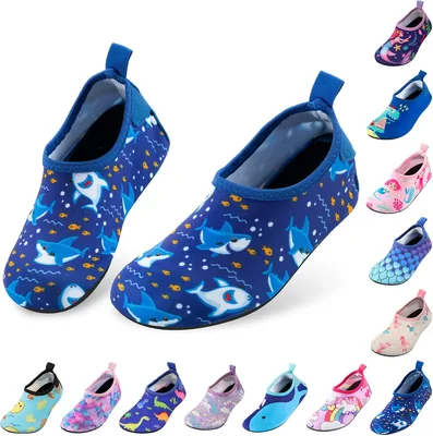 Zapatos de Agua para Niños, Calcetines de Natación Acuáticos Descalzos Ligeros de Secado Rápido