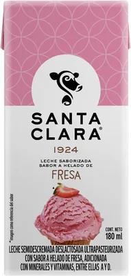 Leche Sabor Helado de Fresa Santa Clara 27 Pack (180 ml cada uno)