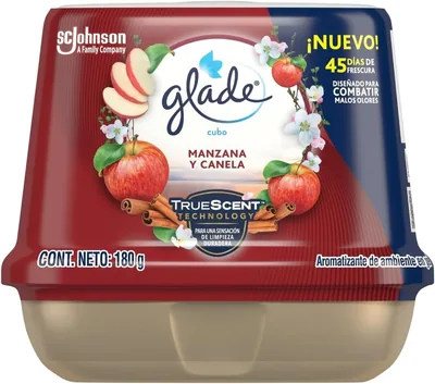 Glade Aromatizante para Hogar Cubo Gel Antiolores Manzana Canela, 180 g