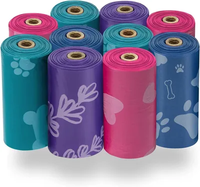 Pet Poop Bags - 150 Count Assorted Colors