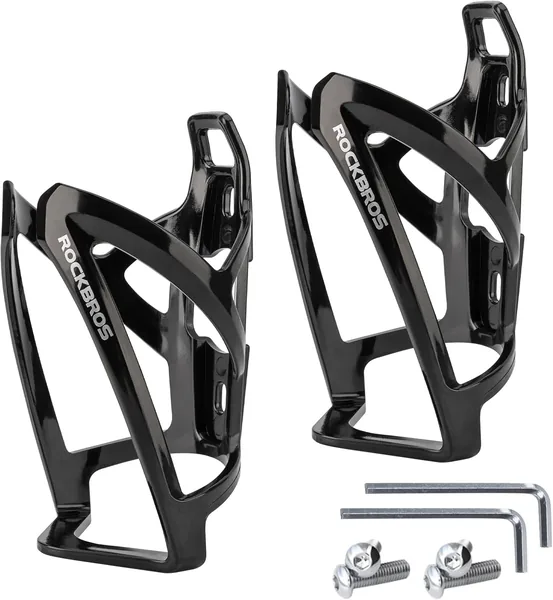 ROCKBROS Bike Water Bottle Holder Ultra-Light Bicycle Bottle Cages with Screws Tool, Universal Bike Cup Holder for Road MTB Mountain Bikes Cycling Accessories 2 Pack