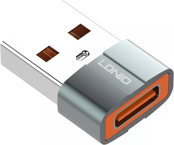 LC150 USB-C Female to USB-A Male Adapter for Computer, Mini Converter for Laptop, Gray