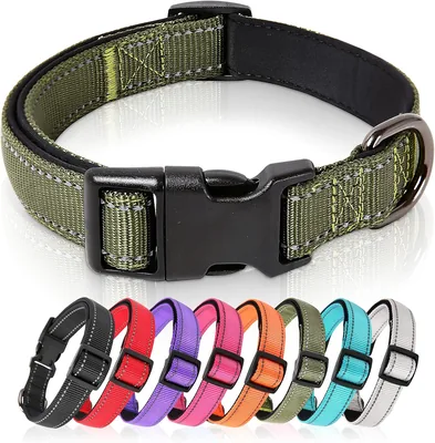 HEELE Hondenhalsband Reflecterend, Zacht Neopreen Nylon Voor Kleine tot Grote Honden