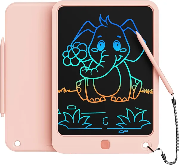 LCD Writing Tablet 10 Inch, Colorful Electronic Doodle Board Drawing Tablet, Memo Board, Drawing Pads with Lanyard