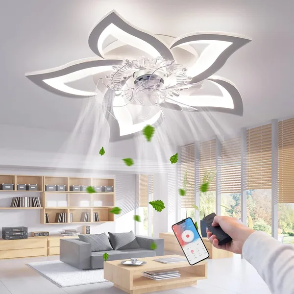 Fan moderne RRBEST avec lumière et télécommande, 44% de réduction