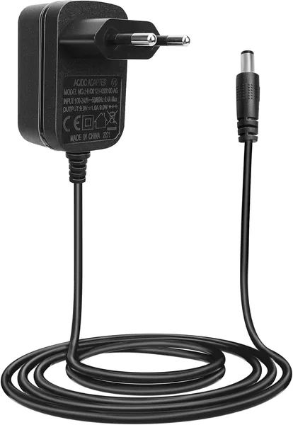 Adaptateur d'alimentation 9V DC 1A pour effets de guitare - Centre négatif - Chargeur mural