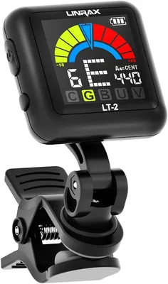 Linrax LT-2 Rechargeable Guitar Tuner - Accordeur Chromatique Clip-On pour Guitare, Basse, Ukulele, Violon, Banjo, Mandoline Électrique