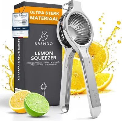 Brendo Premium Citruspers van Staal - Citroensapper met Handbediening, Spatbordenvriendelijk, 58% Korting