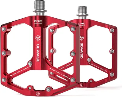 GEWAGE Cykelpedaler för väg/berg - 3-laga cykelpedaler - 9/16" CNC-skrivna plattpedaler med uttakbar antiskidspik