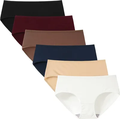 Innergy Mujeres Algodón Elástico Culotte Cintura Media Pantis Pack de 6 | Ropa Interior Transpirable, Comodidad
