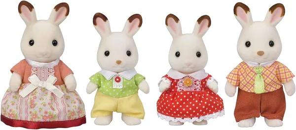 EPOCH Sylvanian Families FS-46 Chocolate Rabbit Family Dolls