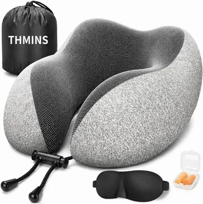 THMINS Travel Pillow Kit 22% Off - Best Sleep Accessory for Flights