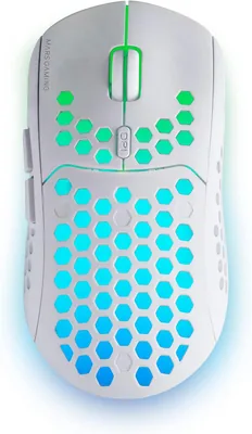 Souris de jeu sans fil Mars Gaming MMW3W, Flux RGB, Ultralégère 79g, 3200 DPI, Blanche