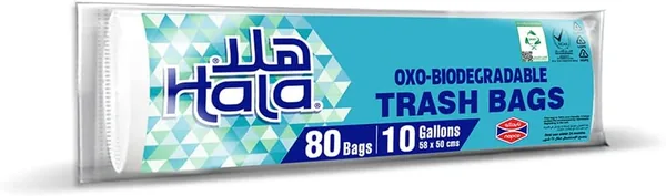 Hala Biodegradable Trash Bags 80-Pieces