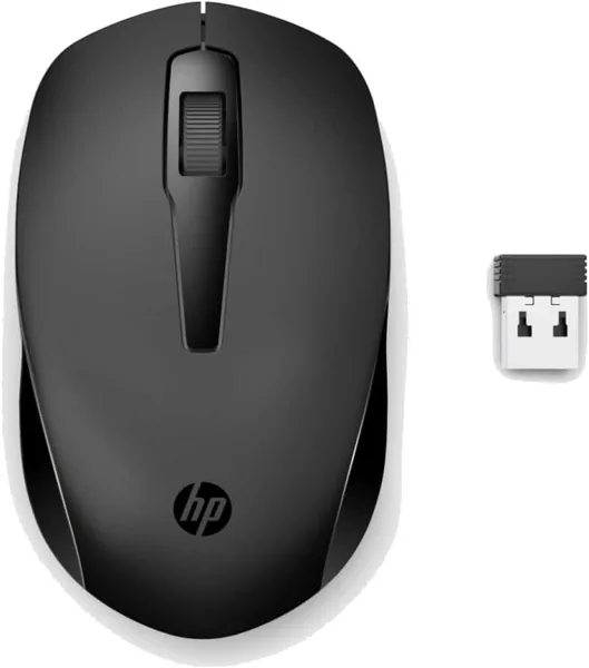 Maus Sem Fio HP 150 - Sensor Óptico de 1600 DPI, Conexão 2.4GHz com Receptor USB, Design Ambidestro Ergonômico e Rolagem Cônica