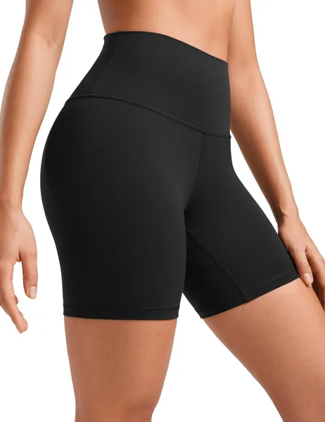 CRZ YOGA Womens ButterLuxe Biker Shorts 6" High Waist Workout Athletic Running Spandex Yoga Shorts