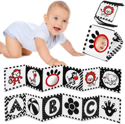 Vicloon Black and White Babybok, 6-12 Måneder, Silens Book med Hög Kontrast