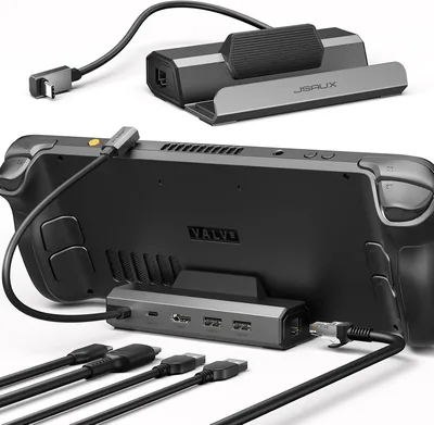 JSAUX 4K@120Hz Docking Station for Steam Deck/OLED/ROG Ally X/Legion Go/MSI Claw, 5-in-1 Dock for St