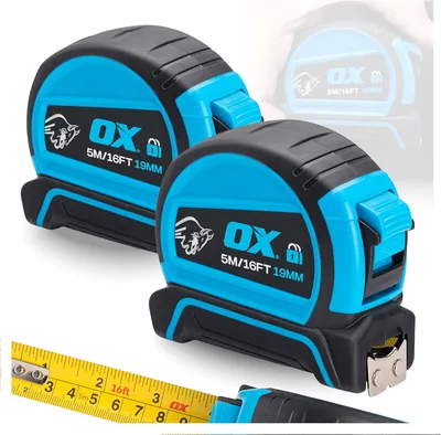 OX Pro Dual Auto Lock Tape Measure Twinpack 5m