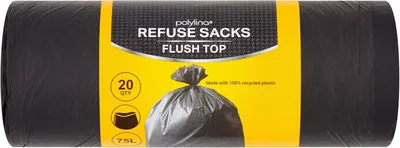 Polylina 20 Refuse Sacks Flush Top 75L Best Deal