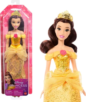 Doll Disney Princesa Belle con Vestido Removible y Corona - Película La Bella y la Bestia
