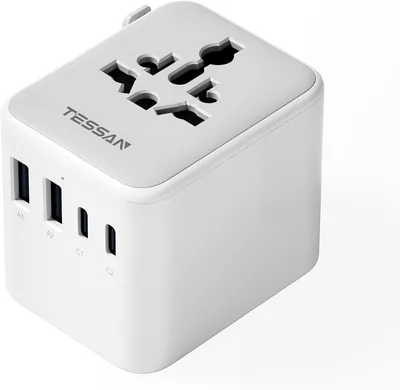 Adaptador de enchufe universal TESSAN con 2 USB A y 2 USB C | Adaptador de viaje, oferta