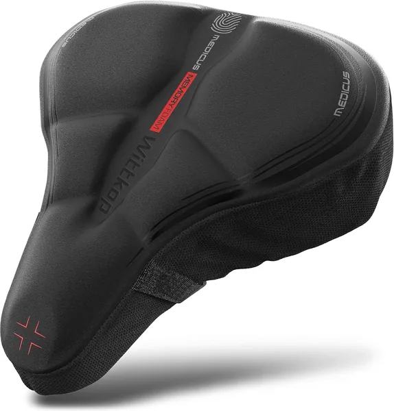 WITTKOP Cuscino per sella da bici in memory foam confortevole I Coprisella da bici per uomo e donna con design ergonomico a 3 zone