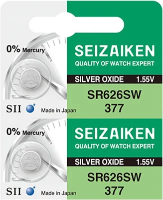 Batterie Seiko 377 SR626SW au lithium argent 1,55V sans mercure, paquet de 2 - Meilleures affaires