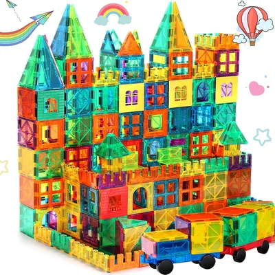 100PC Magnetic Tiles Building Set - STEM Gift