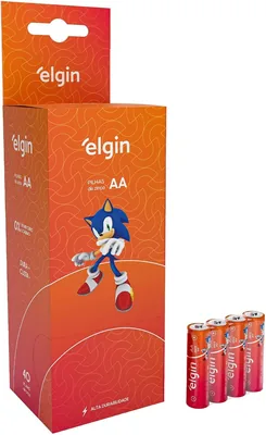 Caixa de Pilha AA com 40 unidades Elgin Palito - Tubo, Zinco - 43% Off
