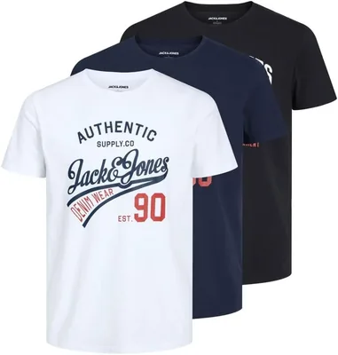 Jack & Jones Jjethan Tee SS Crew Neck 3pk MP Noos - 51% de réduction