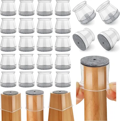 Chair Leg Floor Protectors, 24 Pcs Silicone Furniture Pads