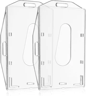 Vicloon 2 Pack Porte-carte d'identité transparent à double face horizontal et vertical avec fente pour pouce - Meilleures affaires