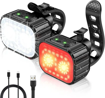 CIRYCASE Fietsverlichting - Super heldere fietsverlichting met USB-oplading, IPX6 waterbestendig voor nachtelijke ritten