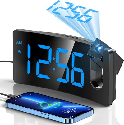 GOLOZA Projection Alarm Clock - 180° Rotating Projector