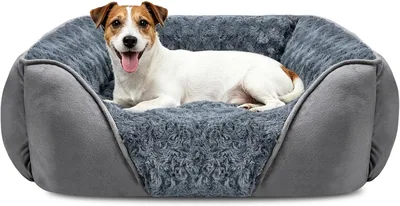 Lit pour chien JOEJOY taille moyenne, doux et anti-anxiété, velours rose non-glissant - Meilleur prix