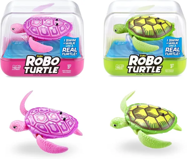 Zuru Robo Tartaruga Nuotante, Giocattolo da Bagno Robotico (Pack 2, Rosa e Verde) - Miglior Affare