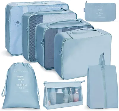Organizzatore di Bagagli OSDUE, 8 Pezzi Set Organizzatore Viaggio, Cubi per Valigia Salvaspazio, Abbigliamento Intimo
