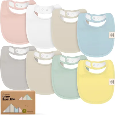 8-Pack Organic Baby Bibs for Girls & Boys