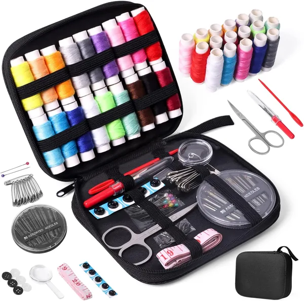 JUNING Travel Sewing Kit Portable Sewing Supplies Accessories for Adults