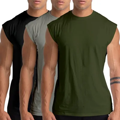 Camisetas de Tirantes Hombre Algodón Gimnasio Entrenamiento