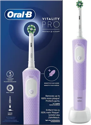 Oral-B Vitality Pro Purple Elektrisk Tandborst, 1 Tandborsthul, Designad av Braun Elektrisk Tandborst, Till Og med Oral B