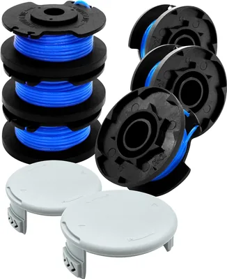 Uchidodo Trimmerfila 5% avskapad: Ryobi One+ 18V, 24V och 40V, 6 Trimmcoils, 3.35m, 1.65mm med 2 Flush Cap